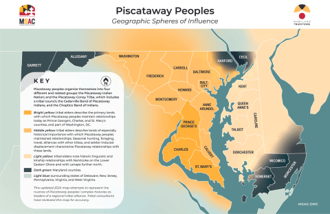 Map of Piscataway sphere of influence in Maryland