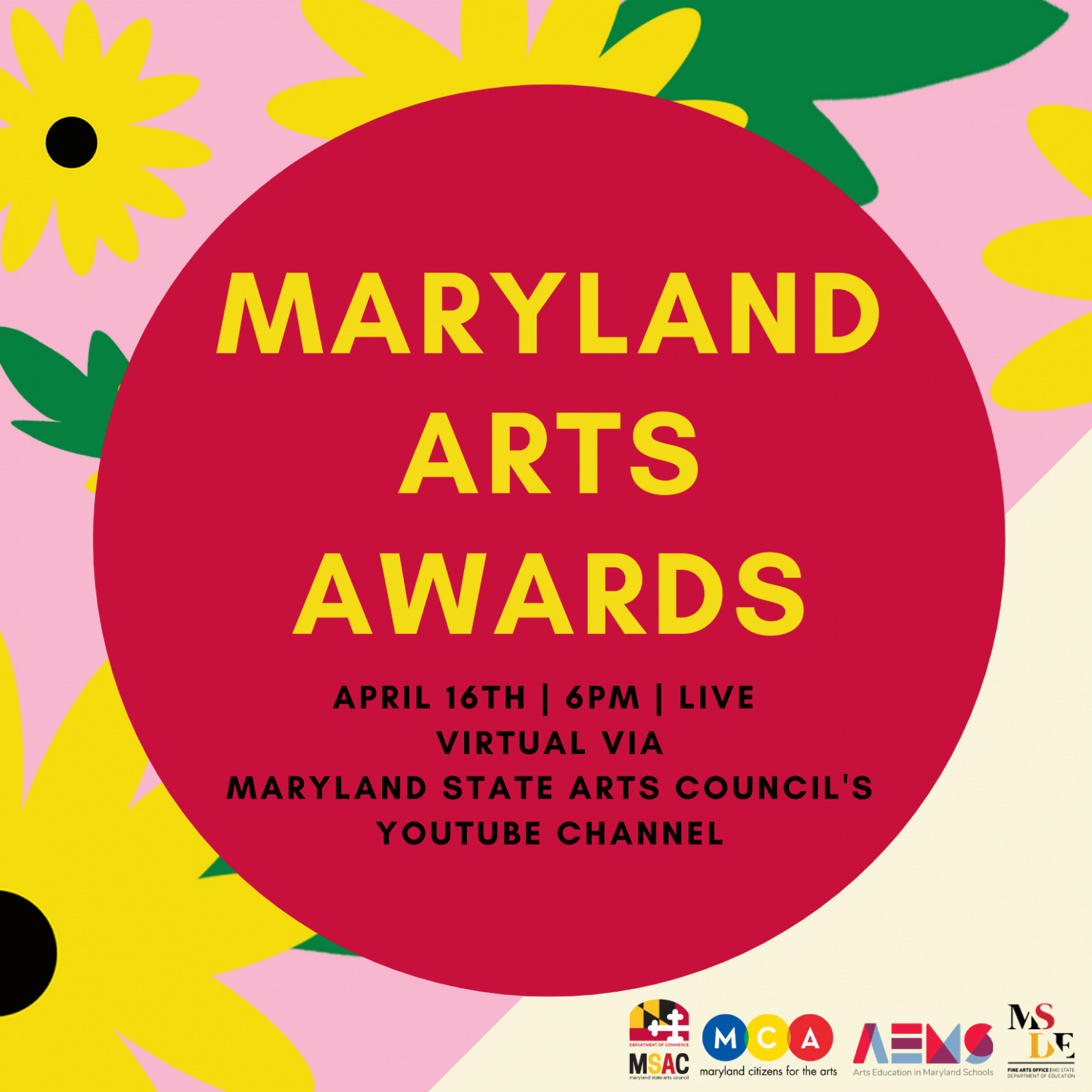 Maryland Arts Awards invitation