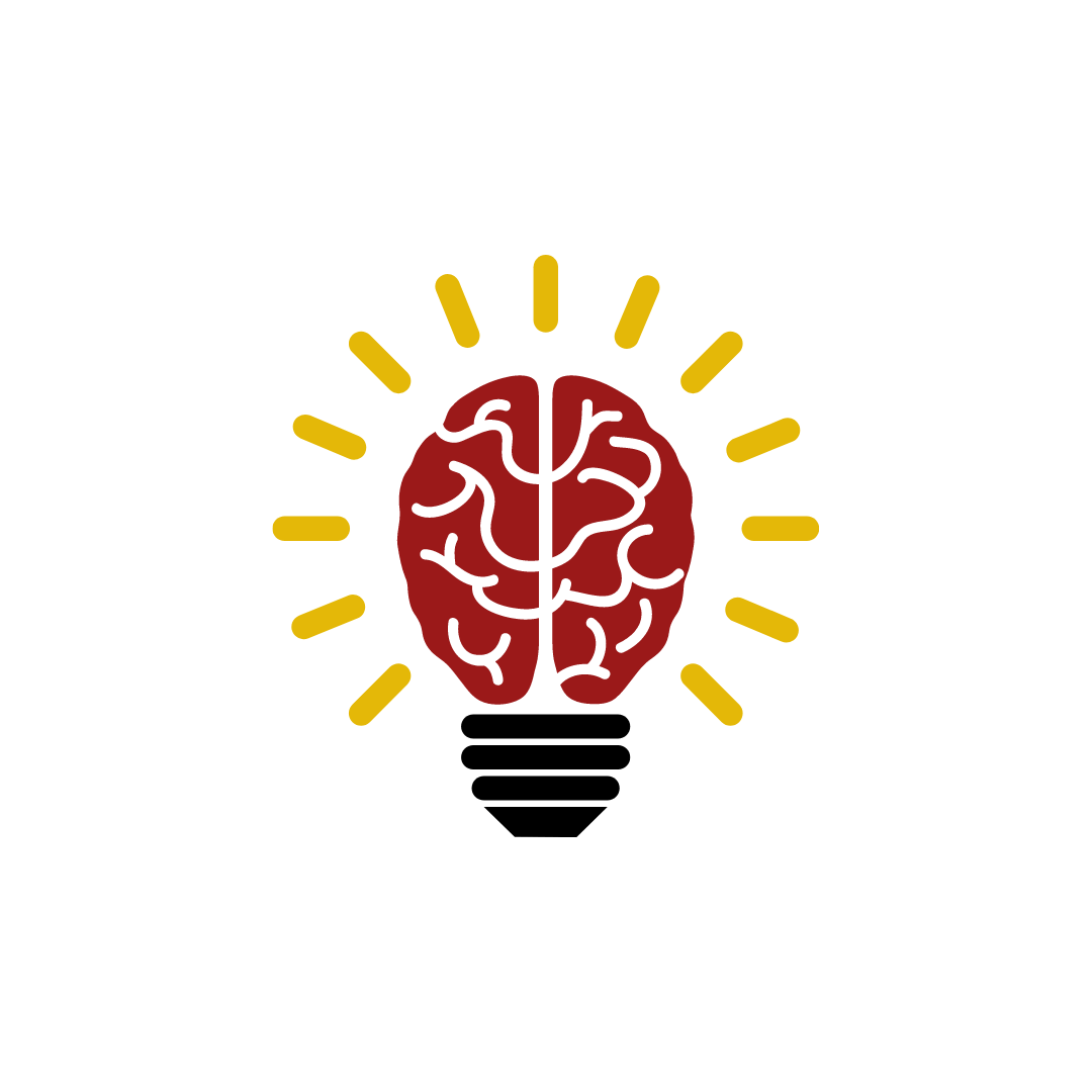 Graphic of a brain lighting up like a light bulb