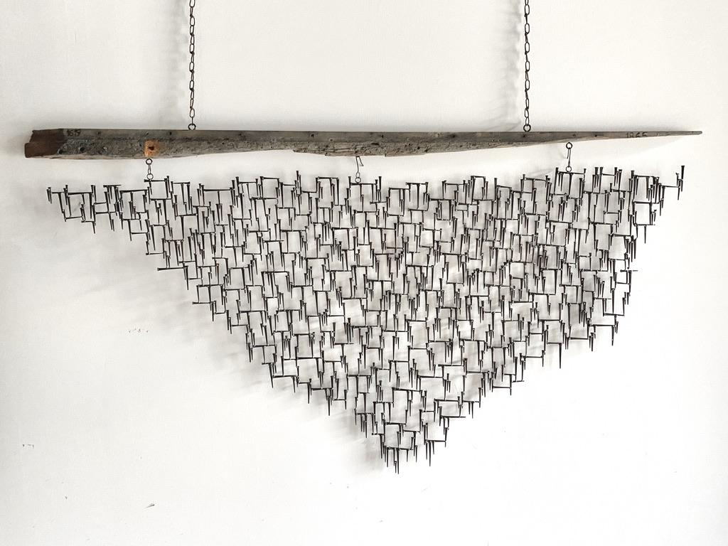 A conceptual sculpture of the timeline of slavery in the United States. Part of "missing Pieces at Noma Gallery in Frederick, MD, 2022