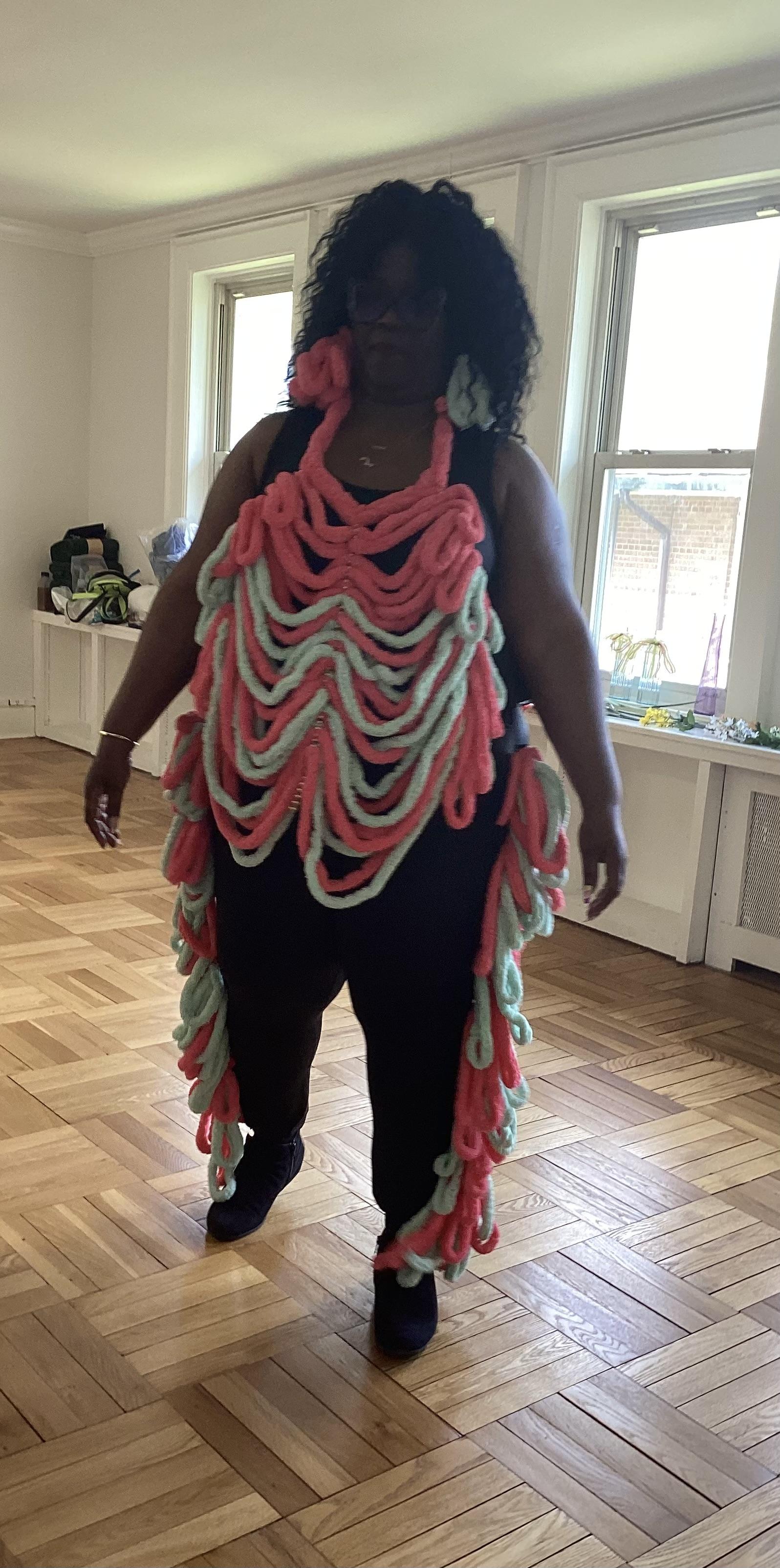 Costume created inspired by the human body, the rib cage - La Costillita.
The fun and colorful piece makes every dance move accentuate, reminding us of movement and that with dance you move every bone.  