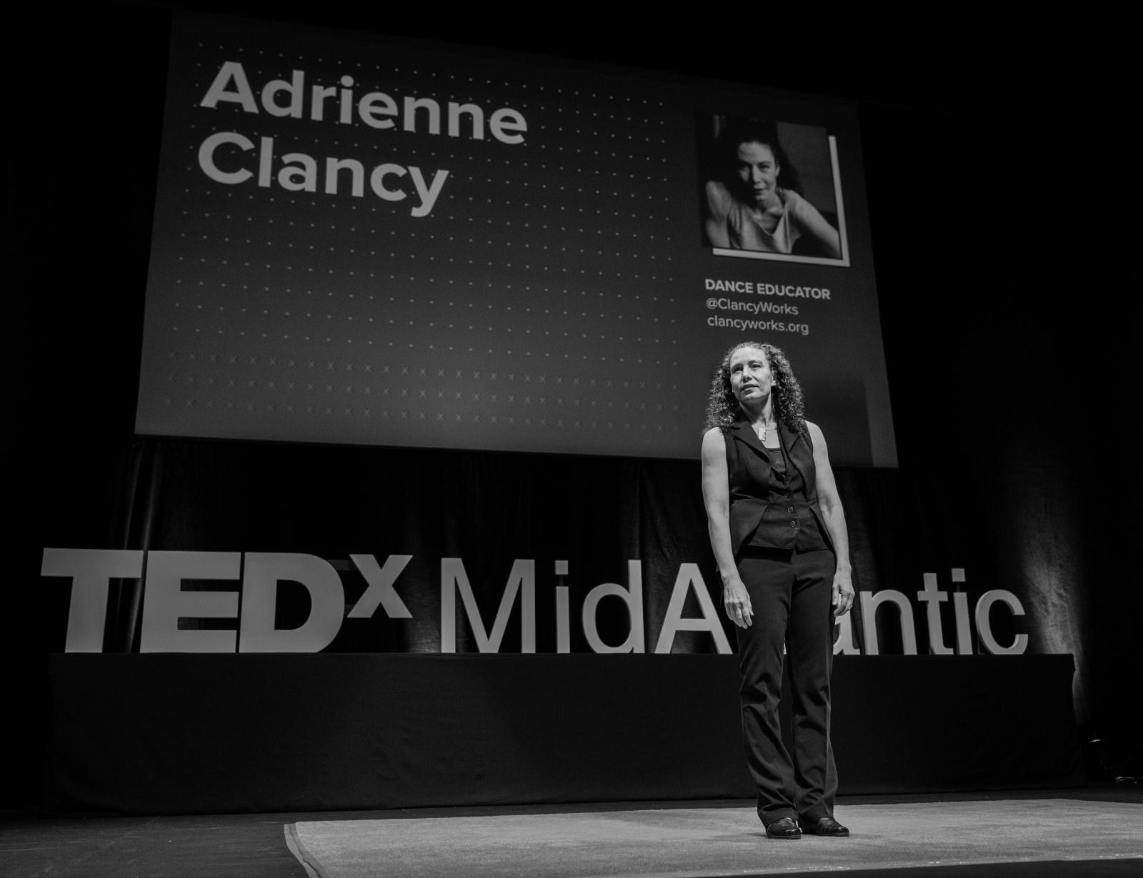 Pictured: Dr. Clancy delivers her presentation at the TedX MidAtlantic Conference.
Photo courtesy of TedX MidAtlantic
